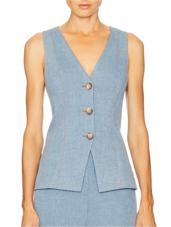 Veronica Beard Tops - Veronica Beard Alvina Denim Vest NWT Size 6 in Blue Mirage